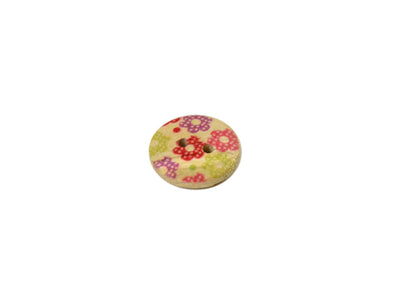 Multicolour Floral Printed 2 Hole Wooden Buttons10