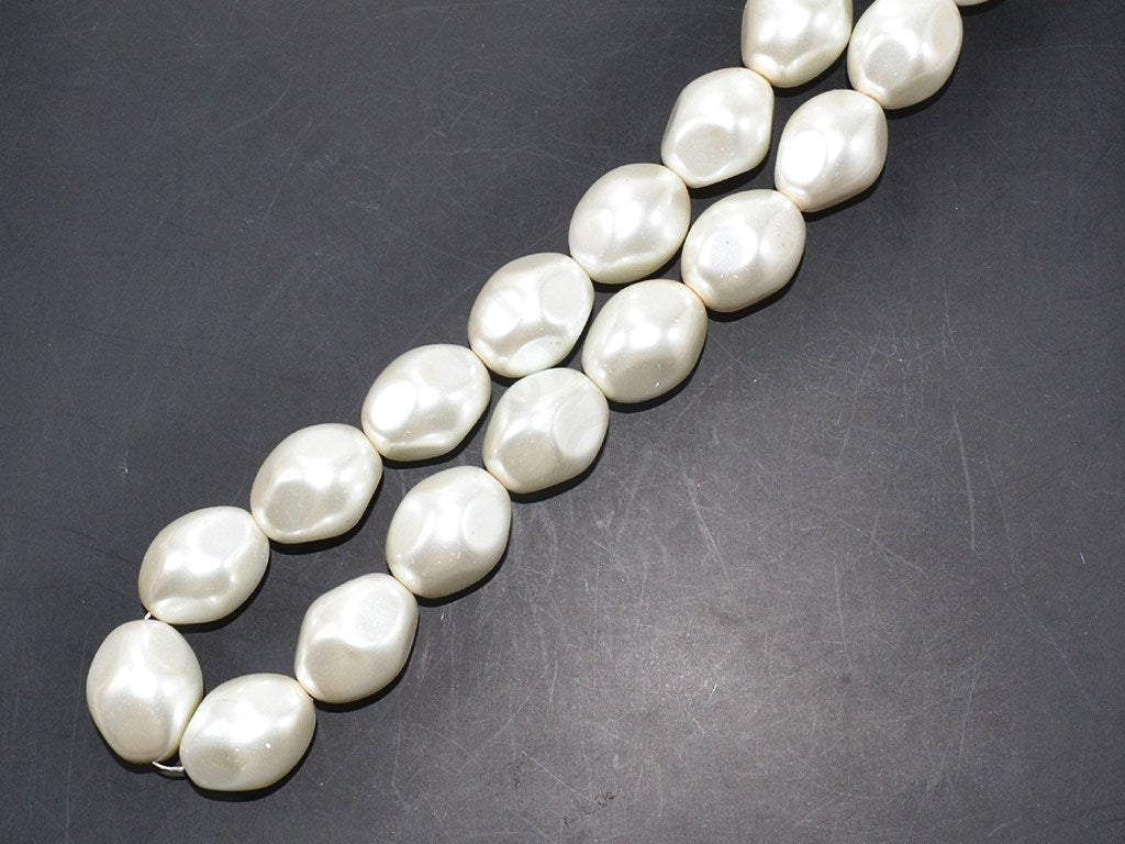 White Pressed Shell Pearls | The Design Cart (3785194274850)