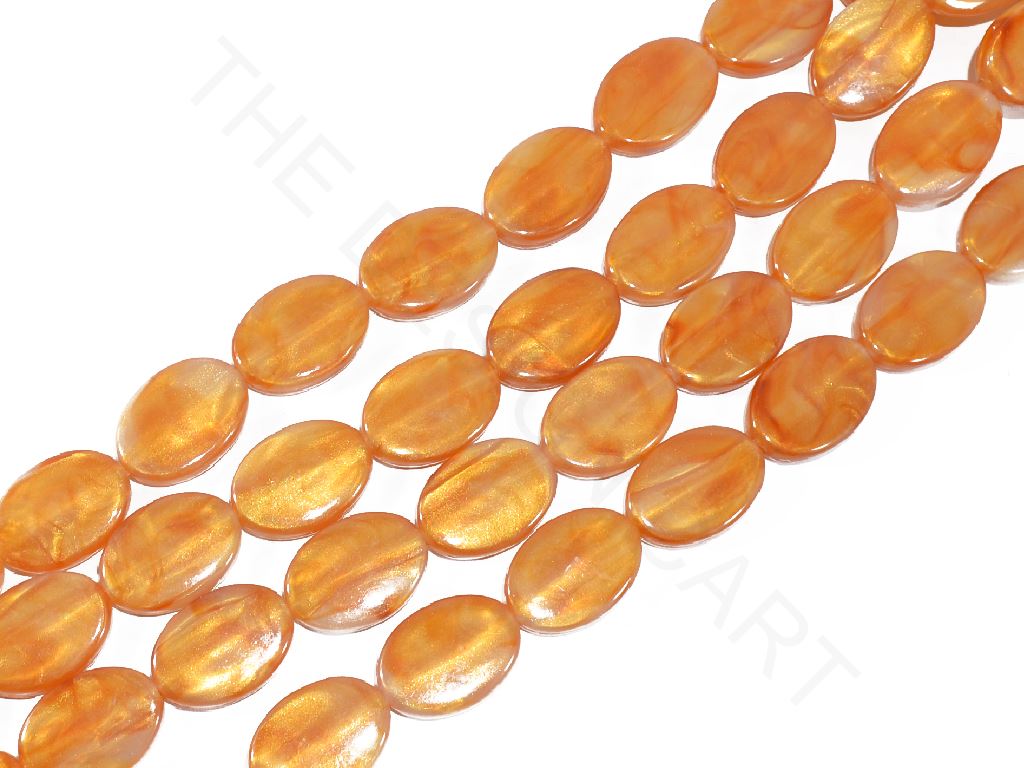 Orange Oval Resin Beads | The Design Cart (3836565061666)