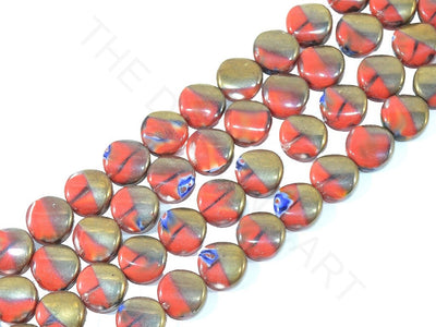 Red Golden Round Designer Glass Beads | The Design Cart (3824459481122)
