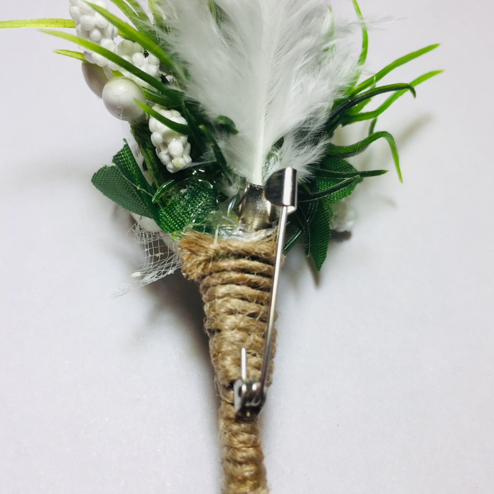 White Flower Designer Brooch