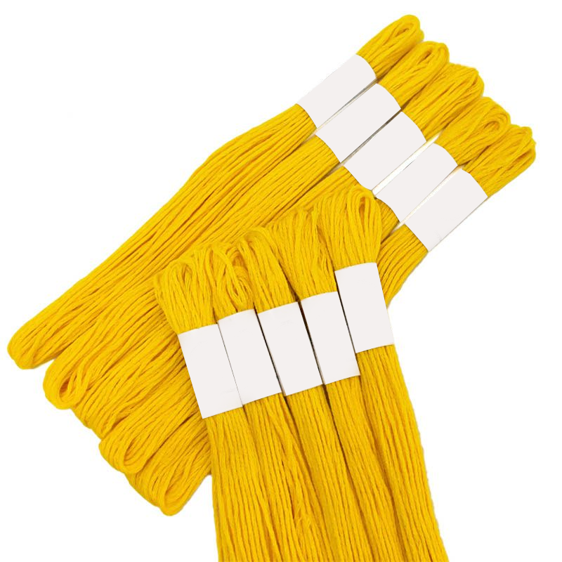 yellowcolorhandembroiderystrandedcottonthreads