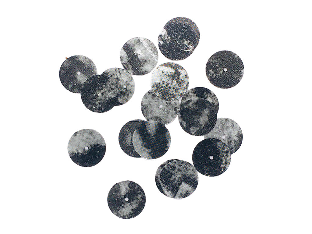 Dark Gray Circular 1 Hole Plastic Sequins