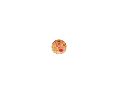 Maroon Green Floral Printed 2 Hole Wooden Buttons