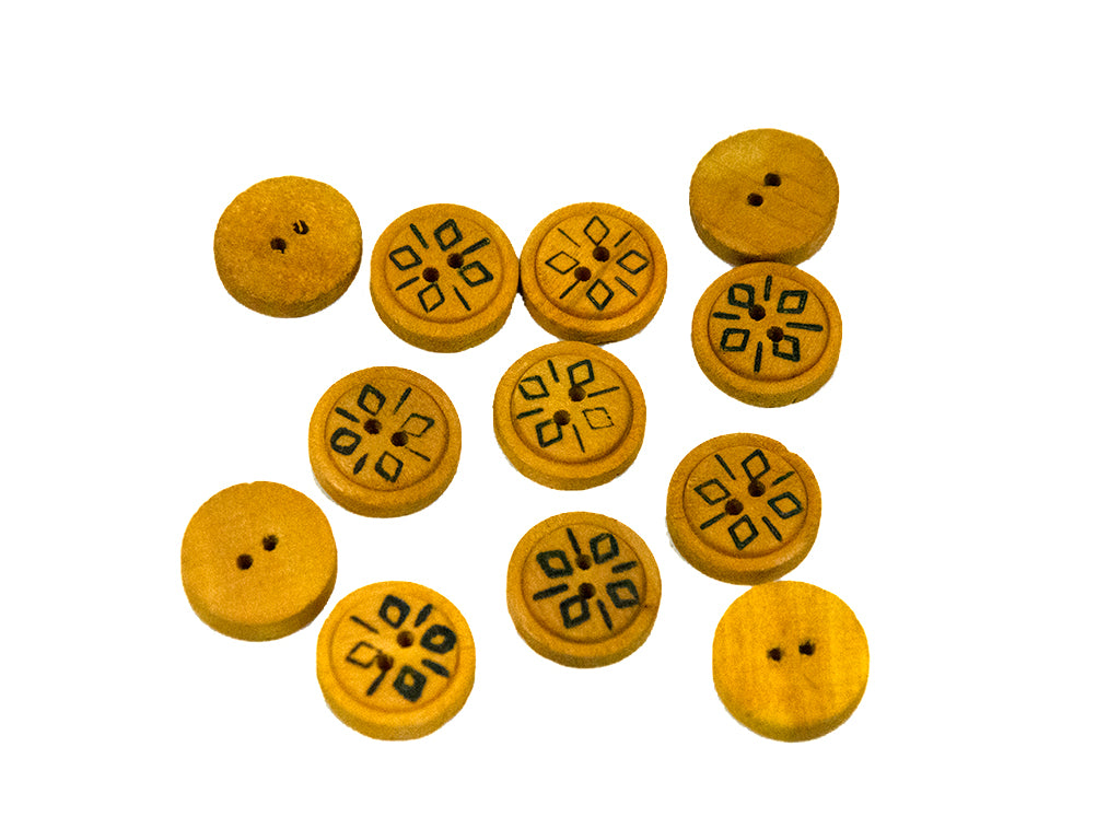 Abstract Printed Wooden Buttons 2