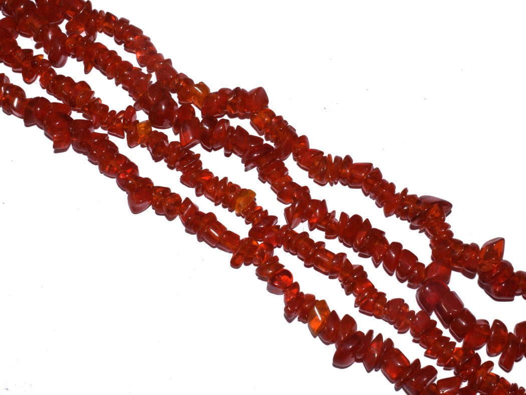 Deep Orange Uncut Chip Glass Beads