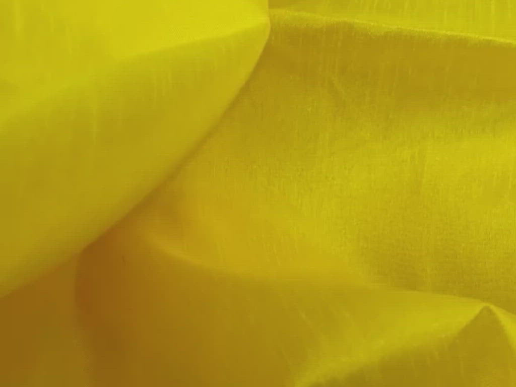 Yellow Plain Bangalore Raw Silk Fabric