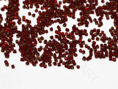 Preciosa Deep Red Silverline 2 Cut Beads | The Design Cart (4350363205701)