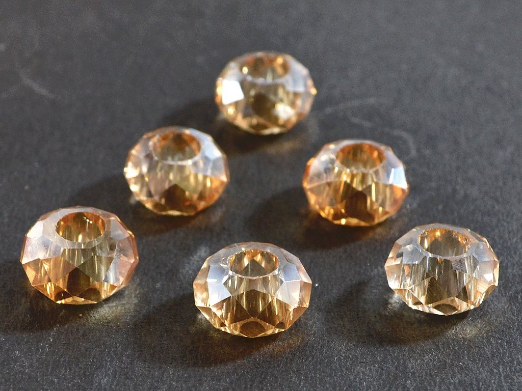 Golden Transparent Faceted Crystal Beads | The Design Cart (3840766836770)