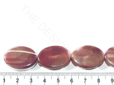 Red Mauve Oval Resin Beads | The Design Cart (3836565127202)