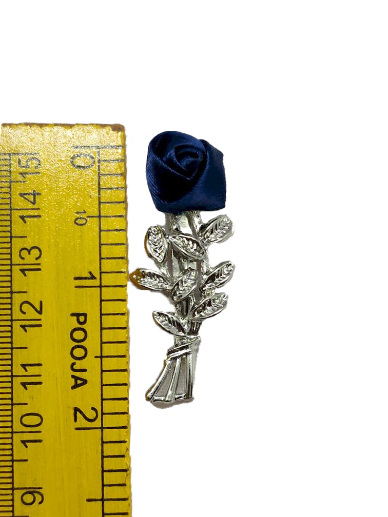 Navy Blue Rose Designer Brooch