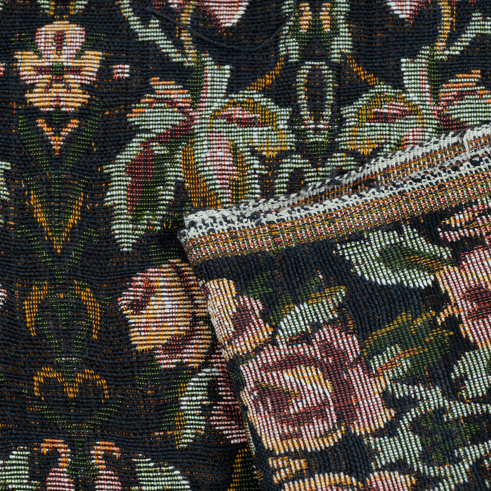 black-floral-jacquard-fabric