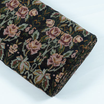 black-floral-jacquard-fabric