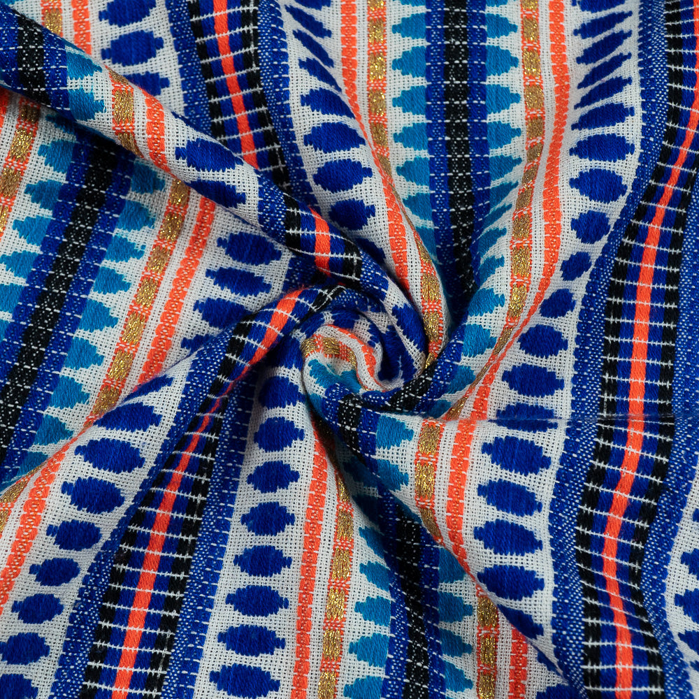 blue-stripes-jacquard-fabric