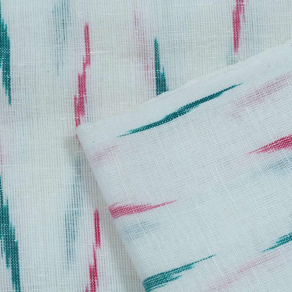 white-with-blue-red-design-ikat-fabric