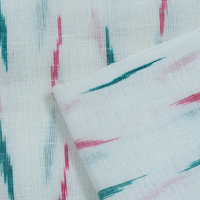 white-with-blue-red-design-ikat-fabric