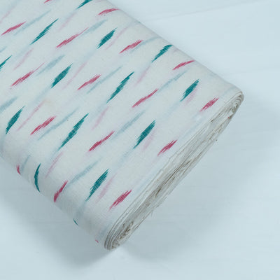 white-with-blue-red-design-ikat-fabric