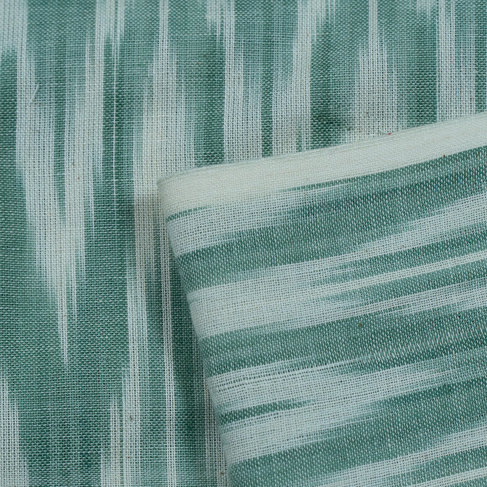 light-green-with-white-color-ikat-fabric