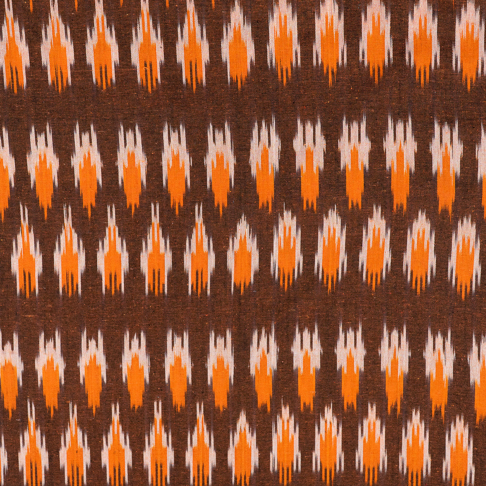 brown-with-orange-shade-ikat-fabric