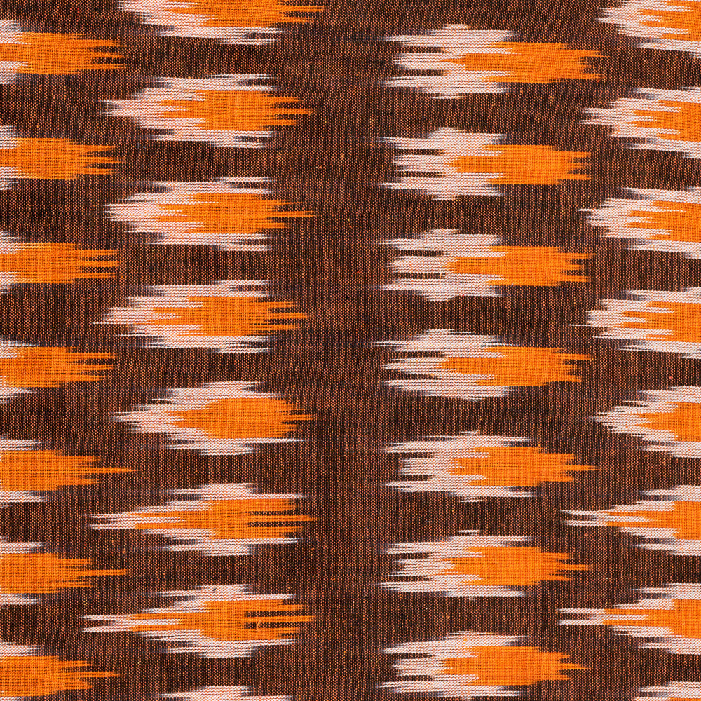 brown-with-orange-shade-ikat-fabric