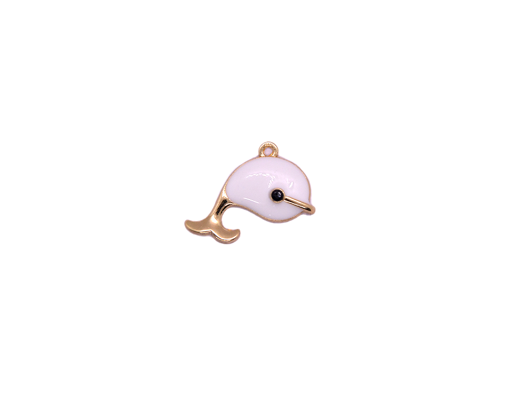 White Dolphin Metal Charms