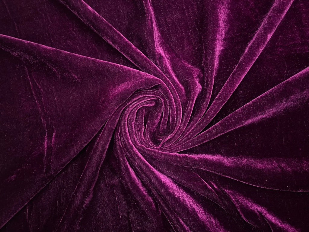 Wine Plain Viscose Micro Velvet Fabric