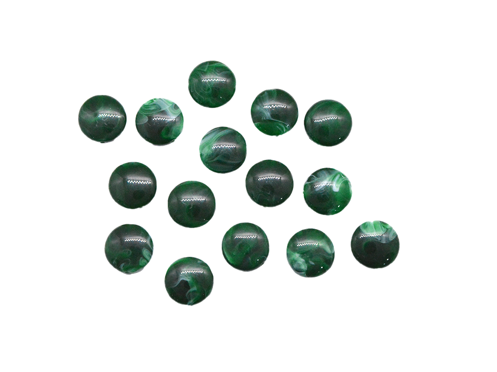 Dark Green Circular Shaped 2 Hole Plastic Acrylic Beads