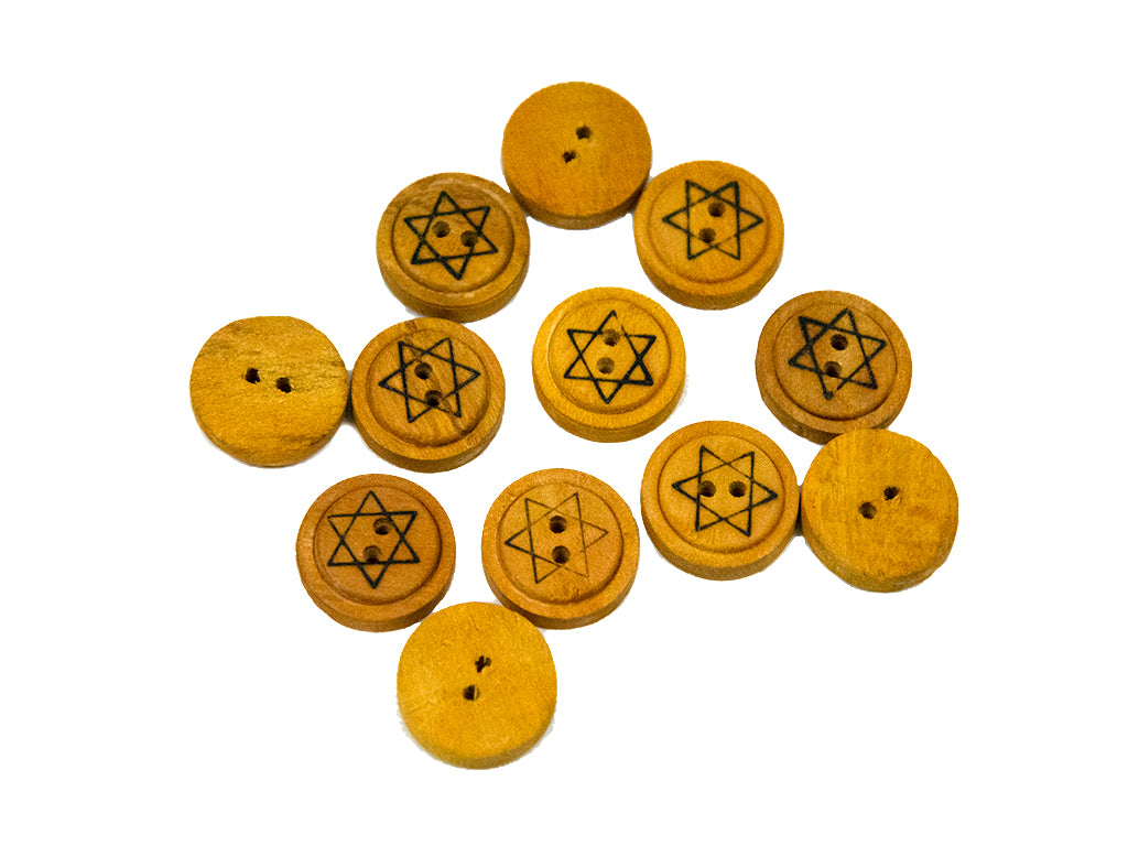 Star Printed Wooden Buttons 2