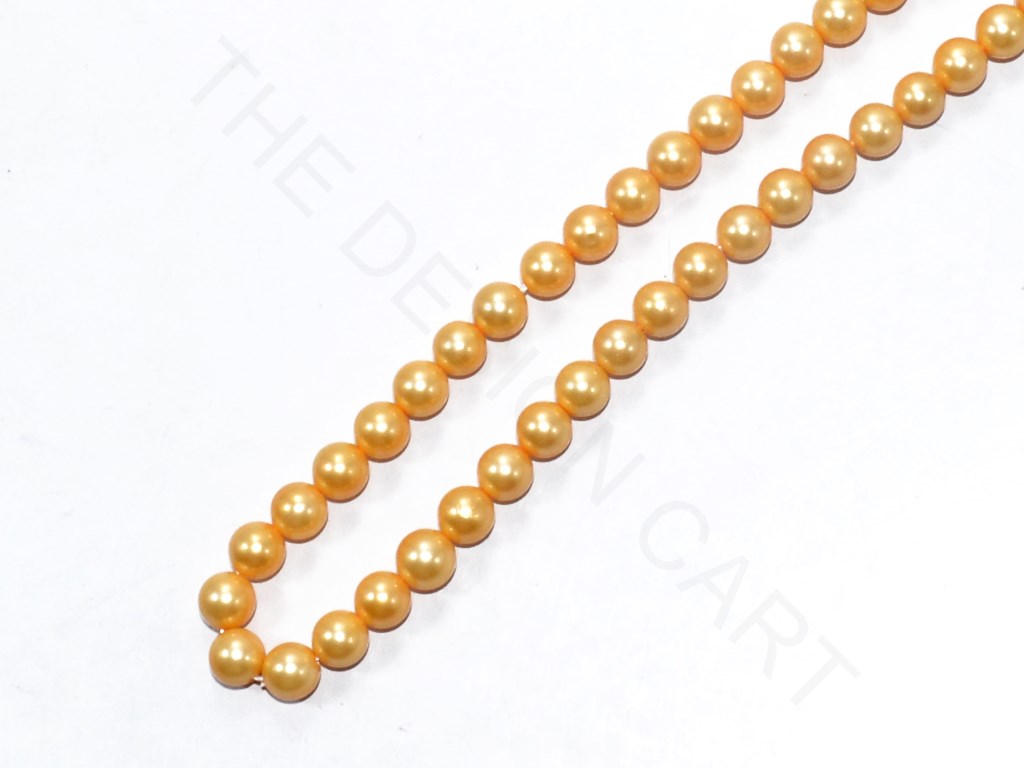 Golden Round Shell Pearls (6mm) | The Design Cart (3785194471458)