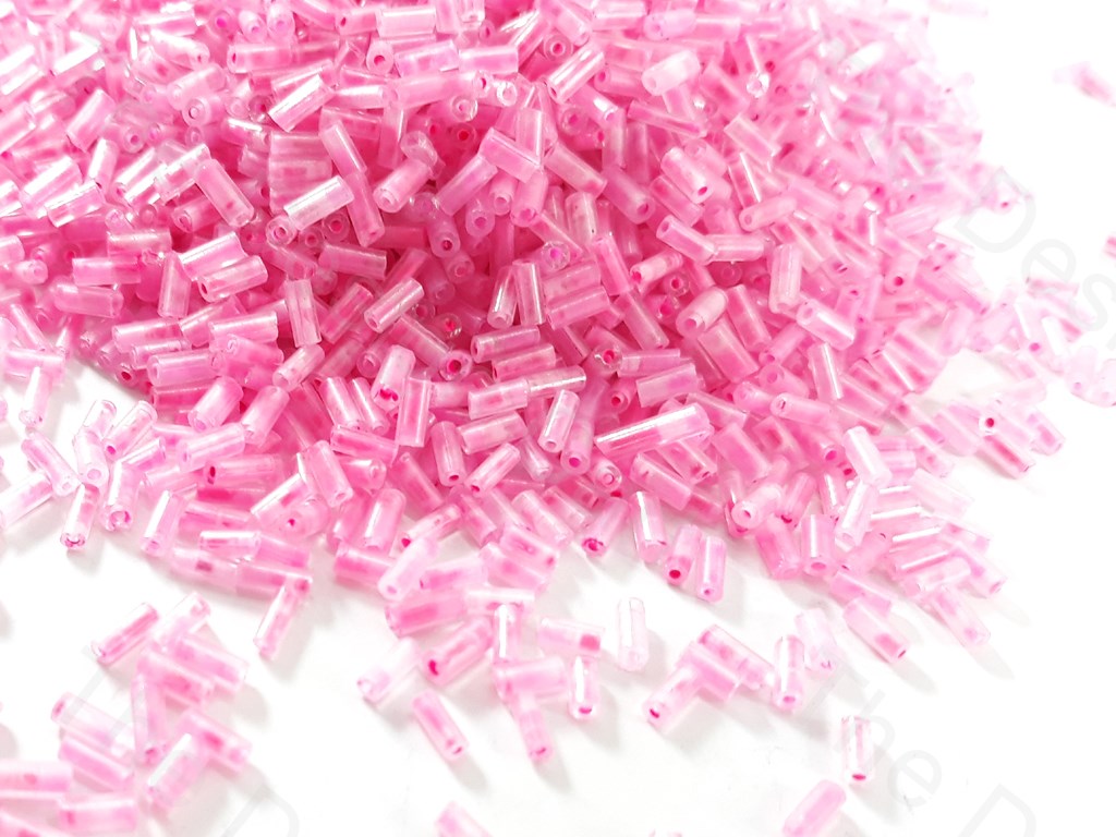 Pink Lustre Dyed Bugle / Pipe Beads | The Design Cart (1759391285282)