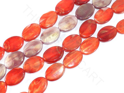 Red Mauve Oval Resin Beads | The Design Cart (3836565127202)