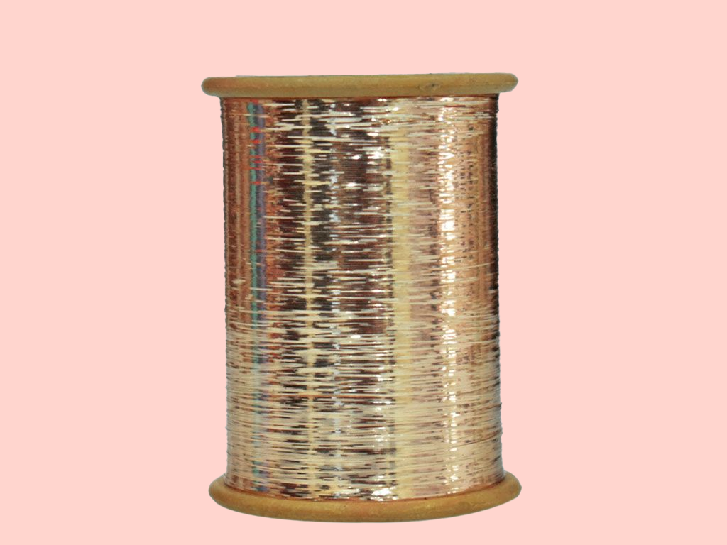 Pale Golden Flat Metallic Badla Zari Threads (Flat Metallic Yarn)