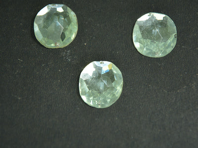 Circular Transparent 2 Hole Glass Stones