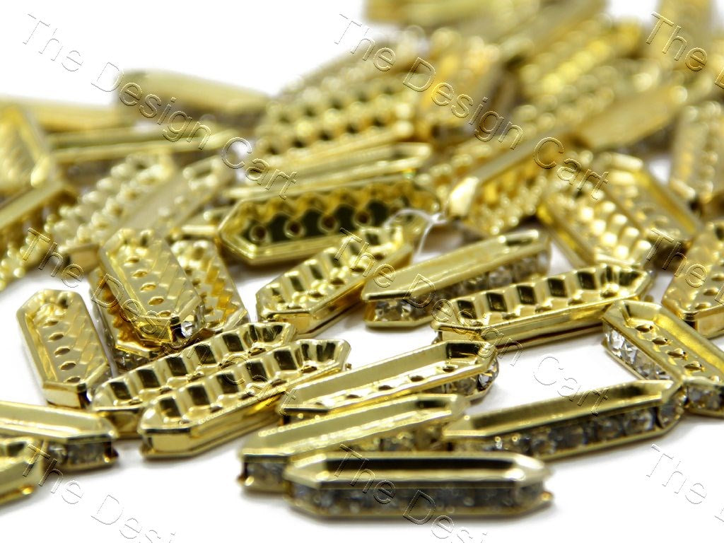 Golden 5-Hole Spacer Beads | The Design Cart (1380023369762)