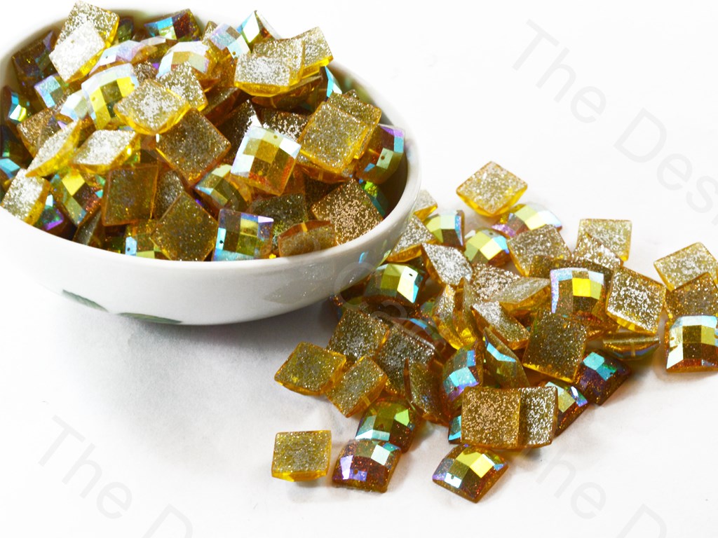 Faceted Golden Yellow Square Acrylic Stones | The Design Cart (1496940707874)