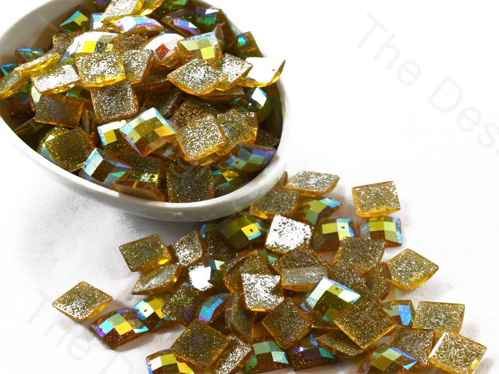 Faceted Golden Yellow Square Acrylic Stones | The Design Cart (1496940707874)