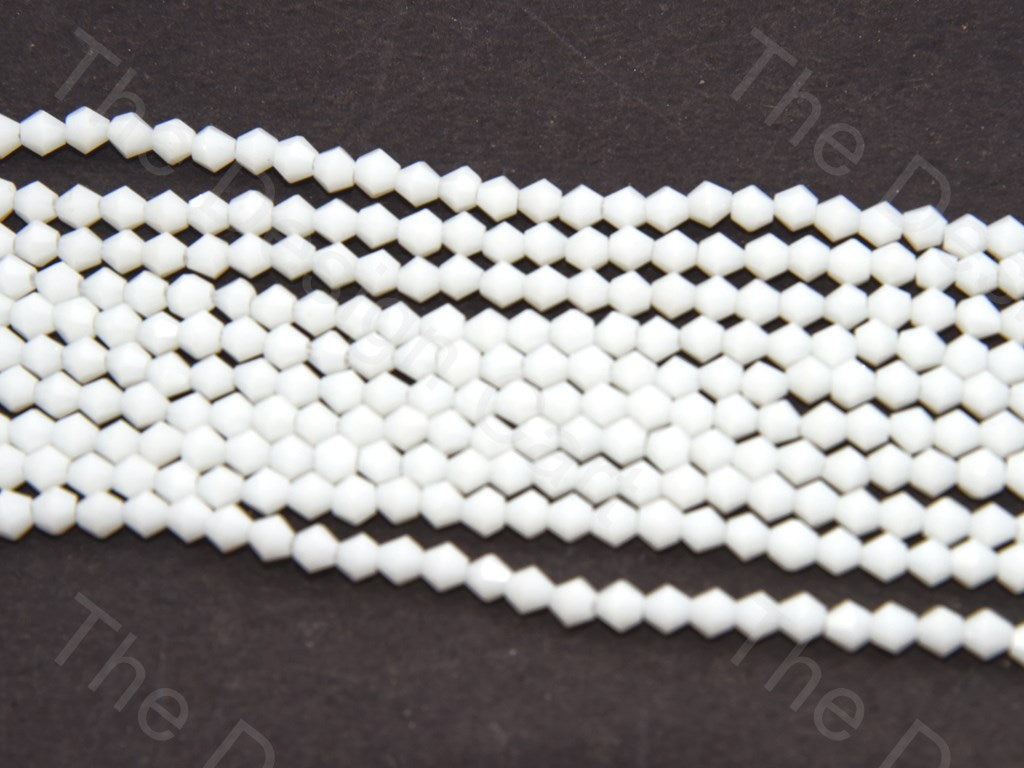 Opaque White Bicone Crystal Beads (427046567970)