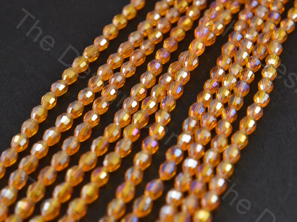 Yellow Rainbow Drum Crystal beads | The Design Cart (1557077753890)