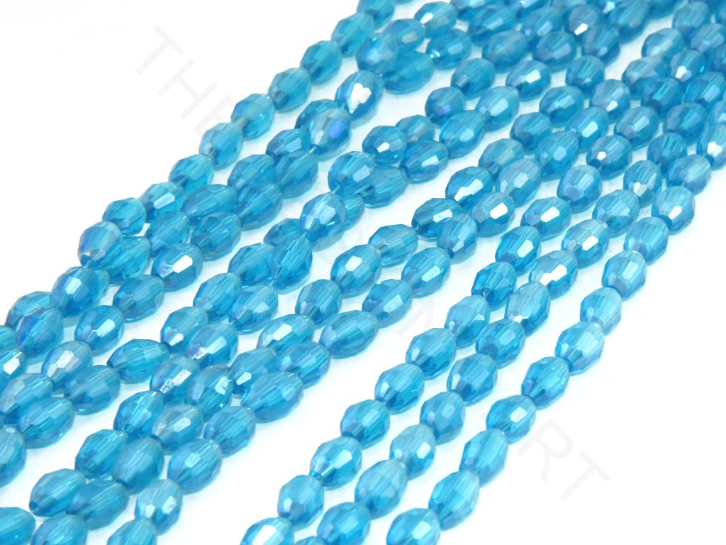 Aqua Blue Transparent Drum Crystal beads (1556736901154)