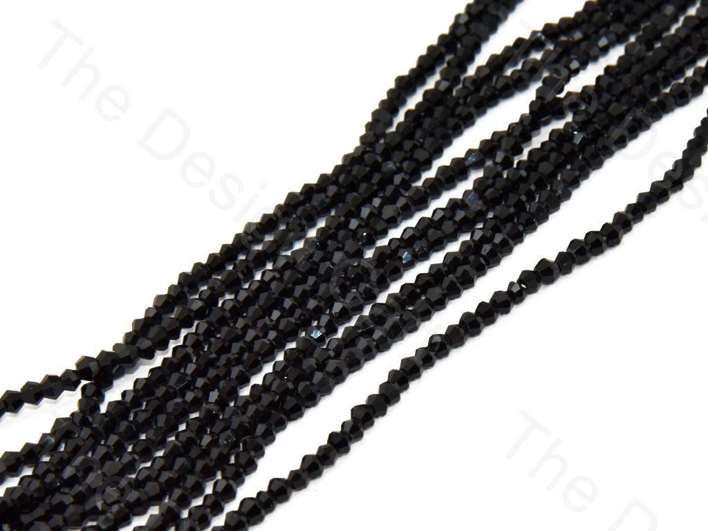 Black Opaque Bicone Crystal Beads (399624110114)