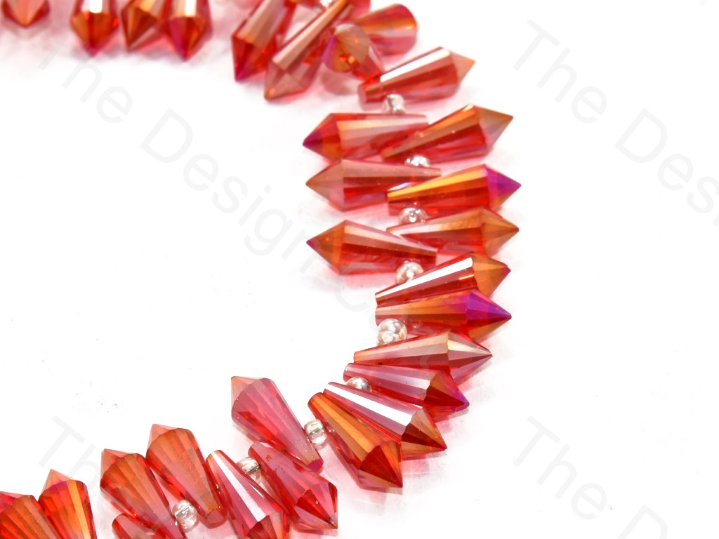 Red Rainbow Top Hole Conical Crystal Beads | The Design Cart (1557078540322)