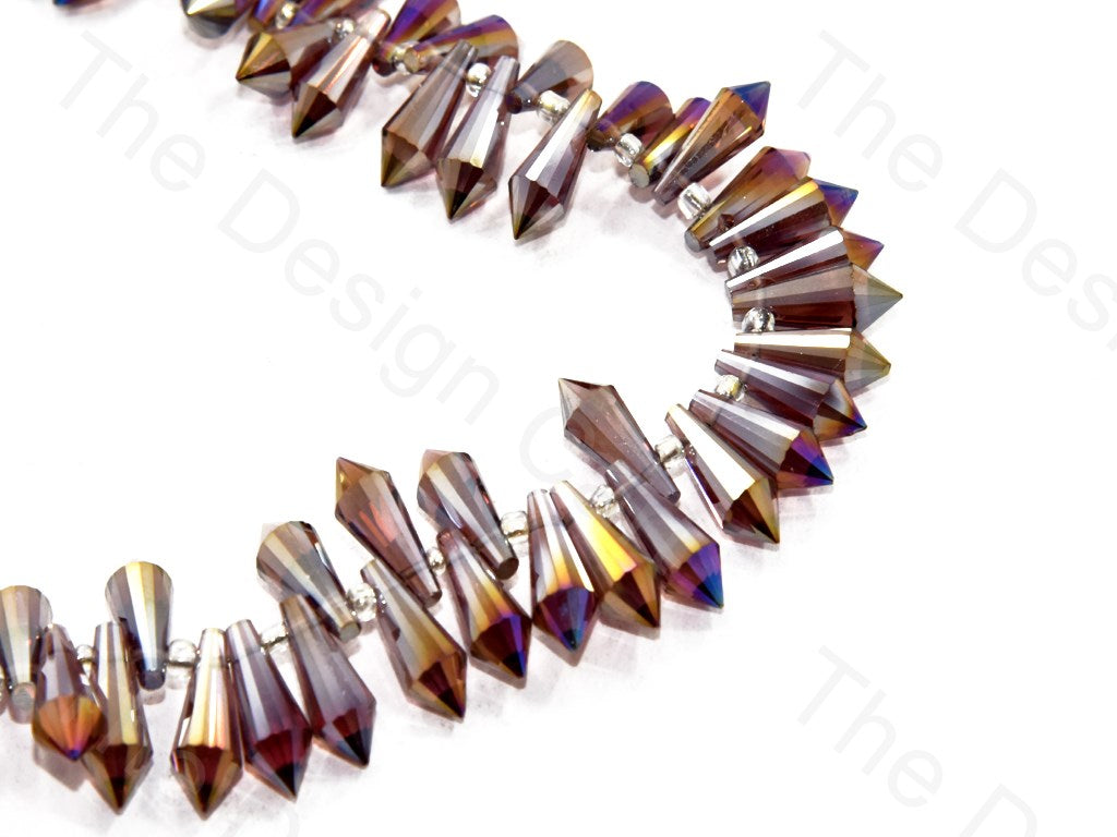 Brown Rainbow Top Hole Conical Crystal Beads | The Design Cart (552973991970)