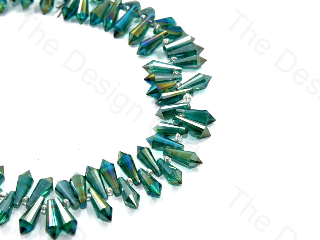 Teal Rainbow Top Hole Conical Crystal Beads | The Design Cart (552974057506)