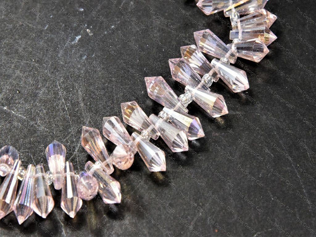 Baby Pink Rainbow Top Hole Conical Crystal Beads | The Design Cart (552974155810)