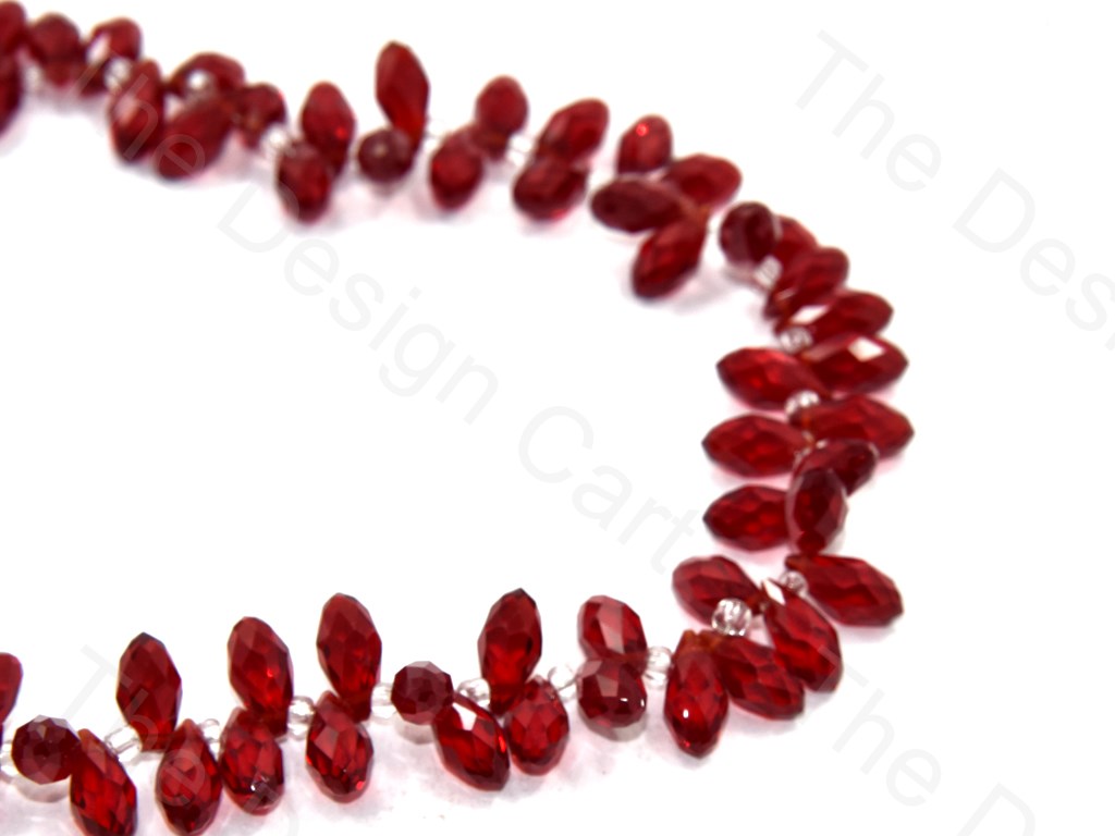 Maroon Transparent Top Hole Drop Crystal Beads | The Design Cart (552974385186)