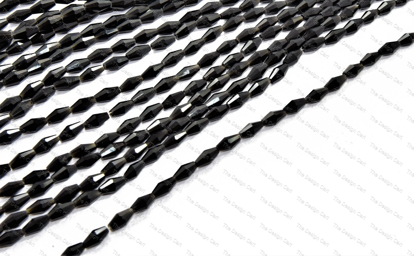 Black Transparent Drum Crystal Beads | The Design Cart (552974581794)