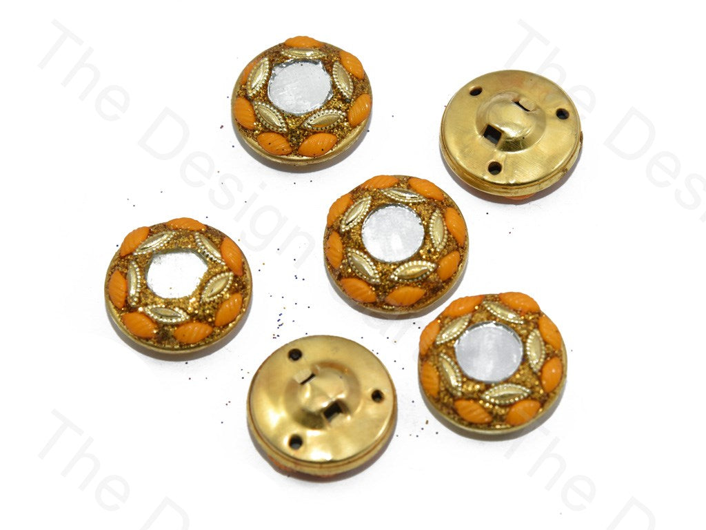 Orange Flower Glass Handcrafted Buttons (426950393890)