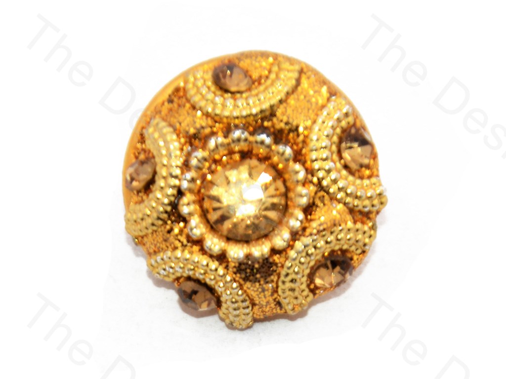 Stones With Circle Golden Handcrafted Button (440464474146)