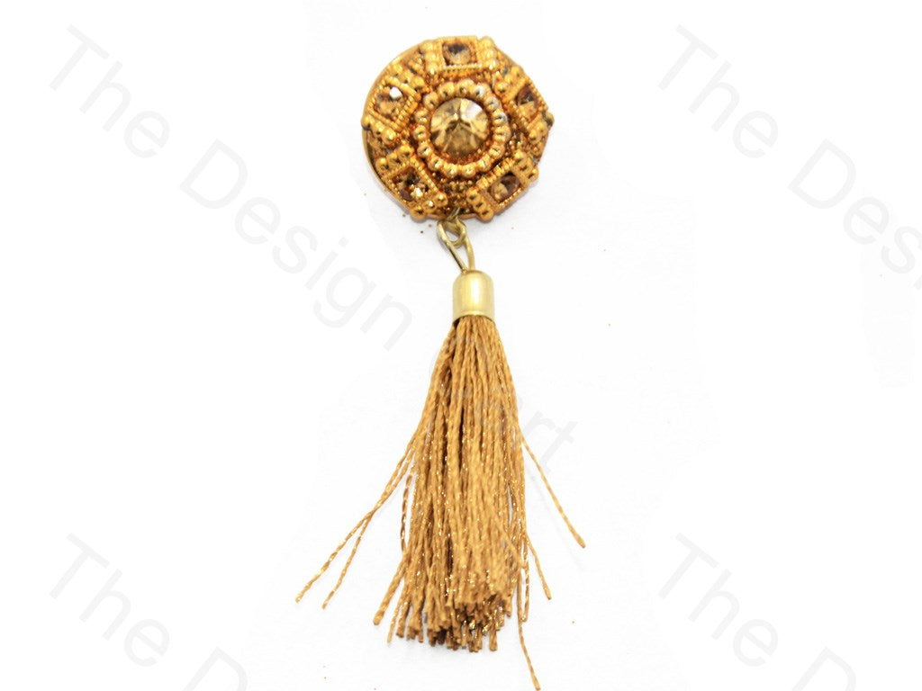 5 Rectangles Golden Handcrafted Tassel Button (440464736290)