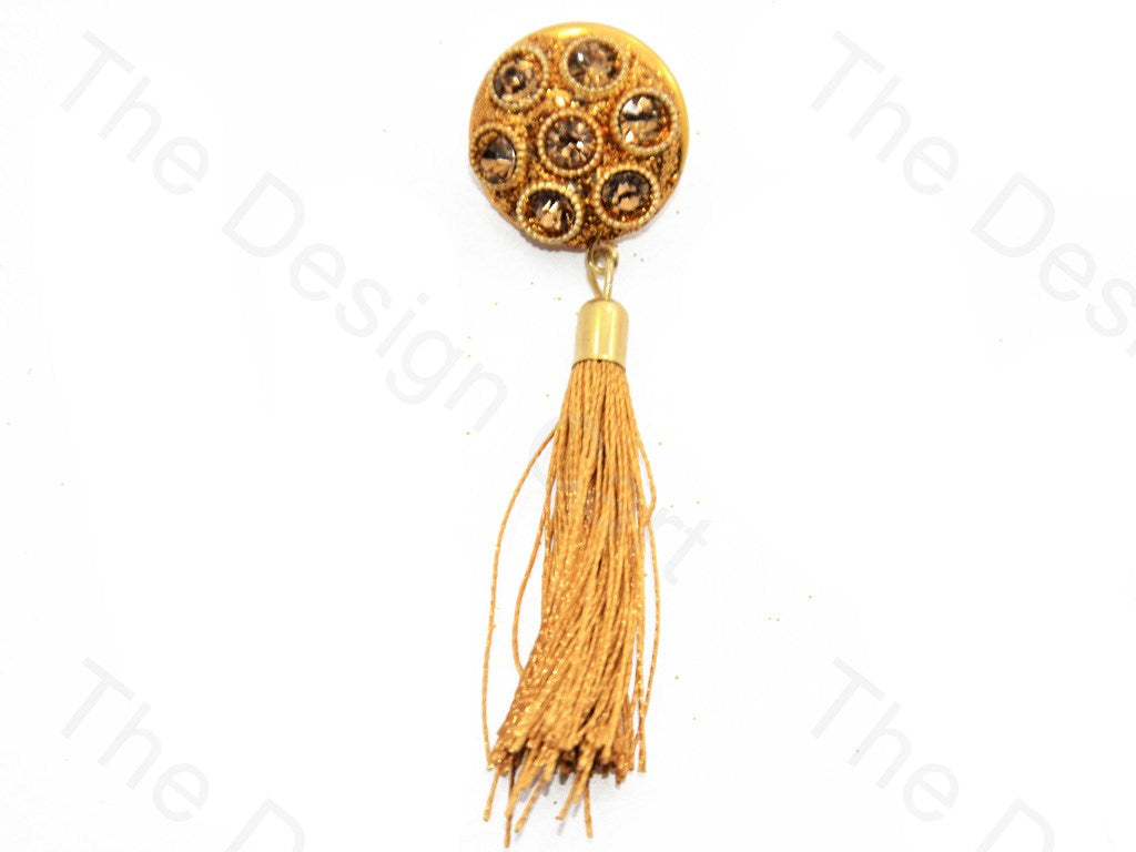 7 Stones Golden Handcrafted Tassel Button (440464769058)